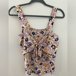Madewell — 100% silk — size 0 — floral sleeveless top